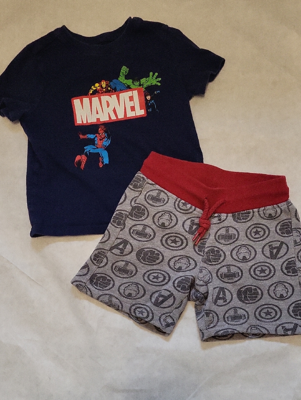 Marvel Superhero tee shirt and shorts